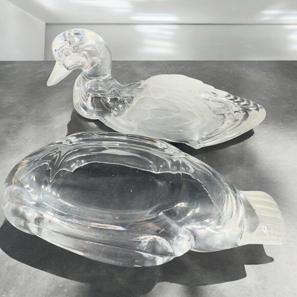 Shannon Crystal Duck Lidded Mallard Candy Dish Frosted Accents by Godinger Clear - Picture 2 of 16